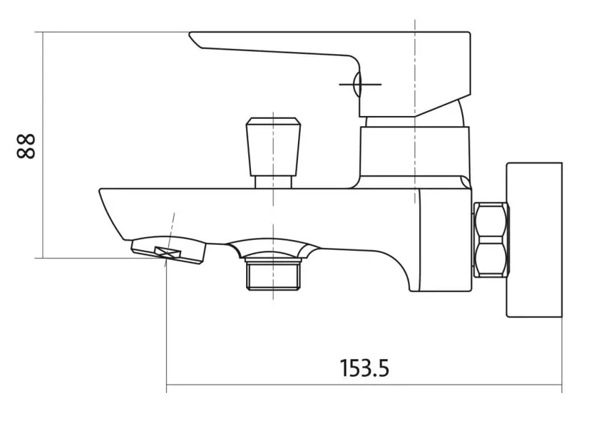 Cersanit - Mille - Kádtöltő csaptelep - S951-006 – 2. kép