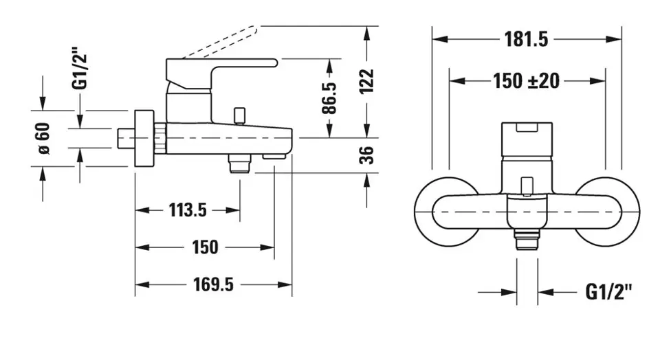 Duravit - B.2 - Kádtöltő csaptelep - B25230000010 – 2. kép