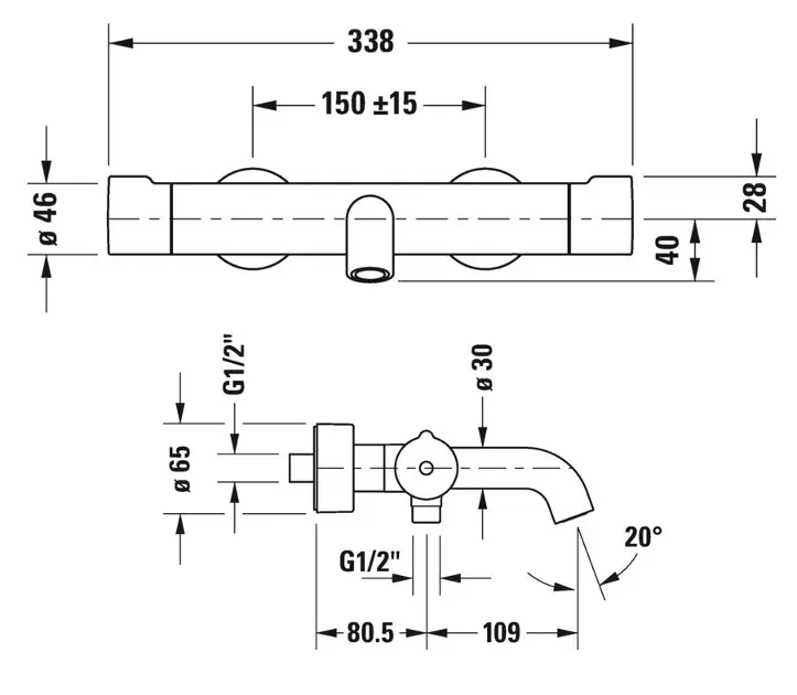 Duravit - C.1 - Kádtöltő csaptelep - C15220000046 – 2. kép
