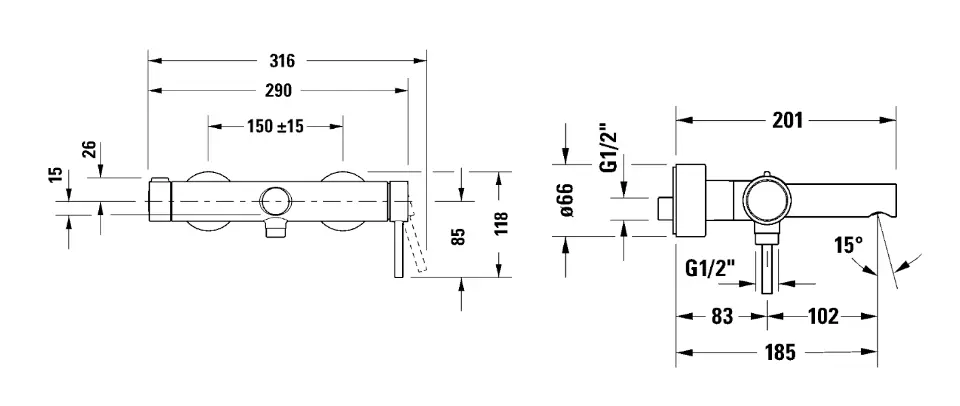 Duravit - Circle - Kádtöltő csaptelep - CE5230000010 – 2. kép