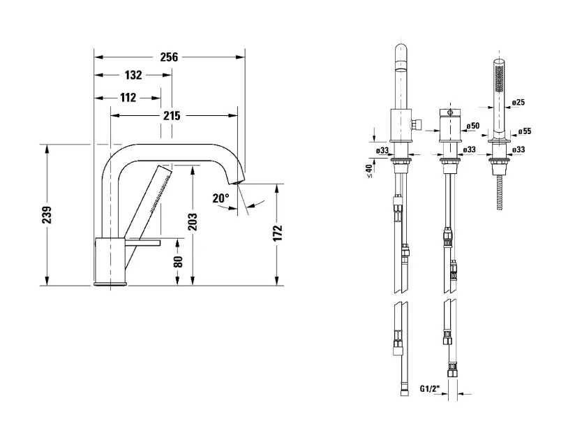 Duravit - Circle - Kádtöltő csaptelep - CE5260000010 – 2. kép