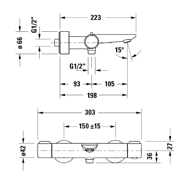 Duravit - Wave - Kádtöltő csaptelep - WA5220000070 – 2. kép
