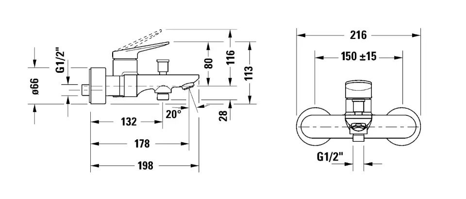 Duravit - Wave - Kádtöltő csaptelep - WA5230000034 – 2. kép