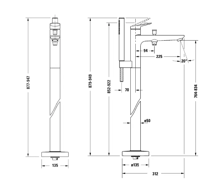 Duravit - Wave - Kádtöltő csaptelep - WA5250000010 – 2. kép