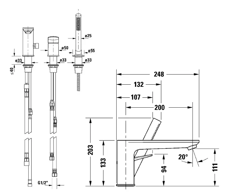 Duravit - Wave - Kádtöltő csaptelep - WA5260000010 – 2. kép