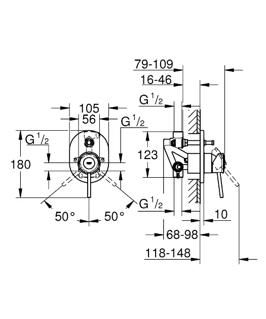 Grohe - BauClassic - Kádtöltő csaptelep - 29047000 – 2. kép
