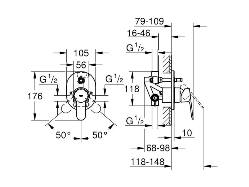 Grohe - BauEdge - Kádtöltő csaptelep - 29039000 – 2. kép