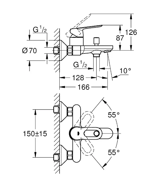 Grohe - BauLoop - Kádtöltő csaptelep - 23603000 – 2. kép