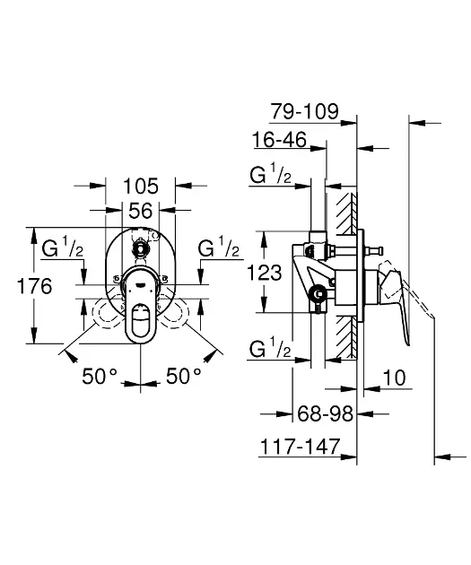 Grohe - BauLoop - Kádtöltő csaptelep - 29041000 – 2. kép