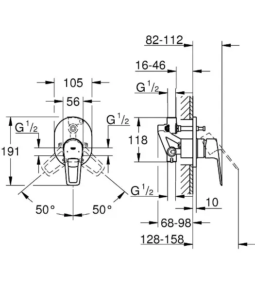Grohe - BauLoop - Kádtöltő csaptelep - 29041001 – 2. kép