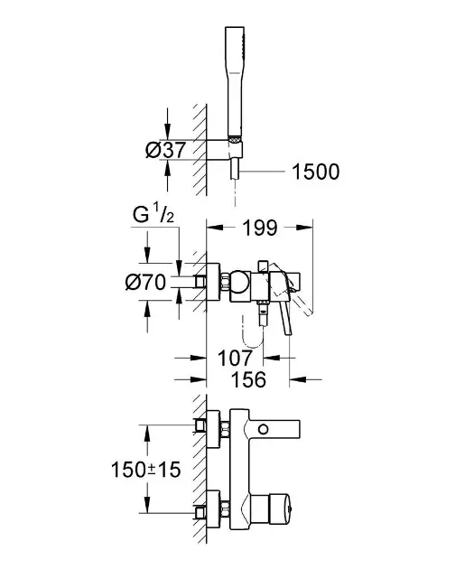 Grohe - Concetto - Kádtöltő csaptelep - 32212001 – 2. kép