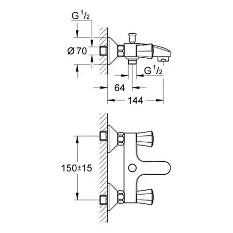 Grohe - Costa L - Kádtöltő csaptelep - 25450001 – 2. kép