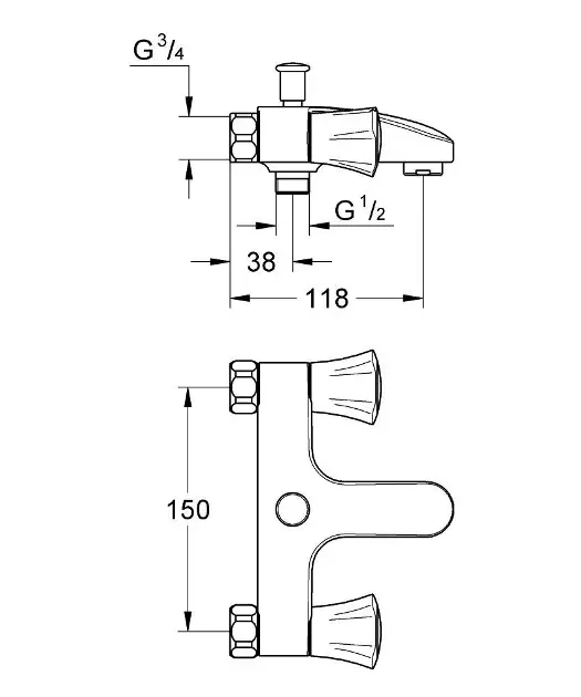 Grohe - Costa L - Kádtöltő csaptelep - 25453001 – 2. kép
