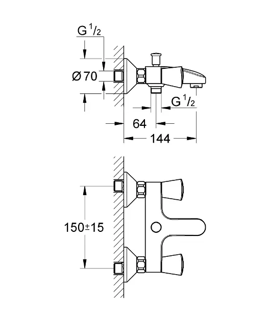 Grohe - Costa S - Kádtöltő csaptelep - 25483001 – 2. kép