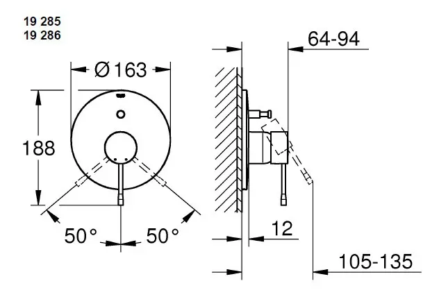 Grohe - Essence - Kádtöltő csaptelep - 19285A01 – 2. kép