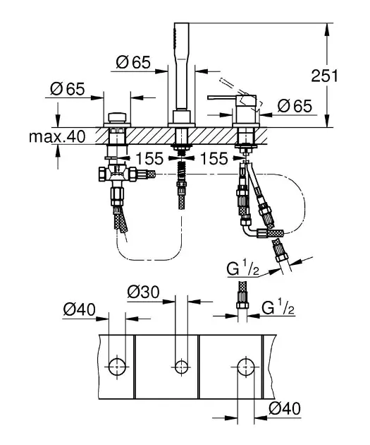 Grohe - Essence - Kádtöltő csaptelep - 19976001 – 2. kép