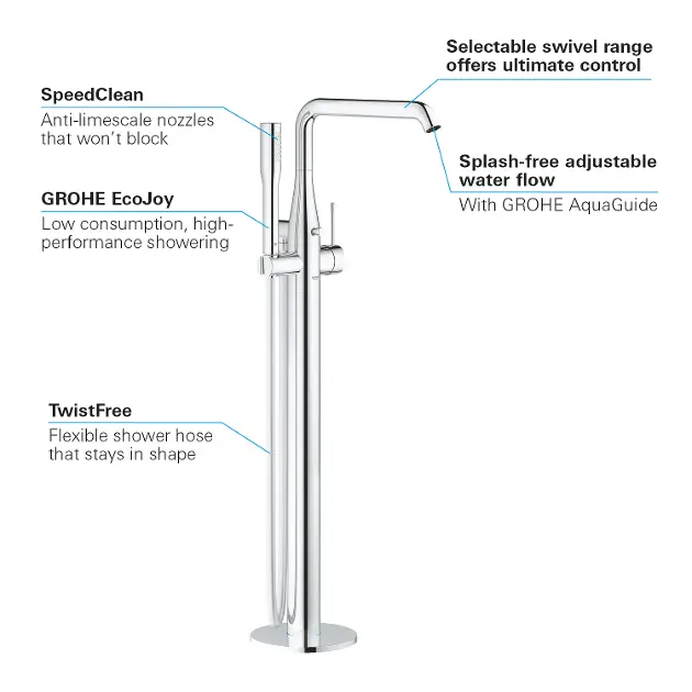 Grohe - Essence - Kádtöltő csaptelep - 23491001 – 12. kép