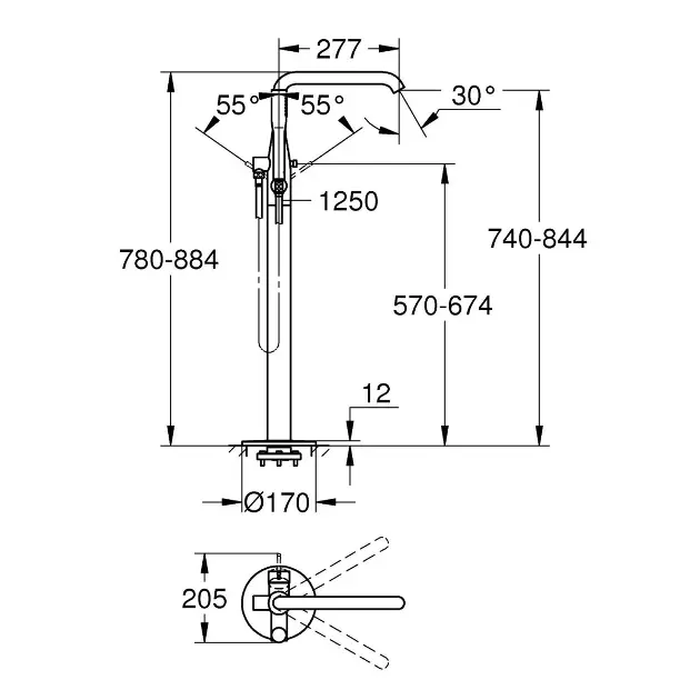 Grohe - Essence - Kádtöltő csaptelep - 23491DA1 – 2. kép