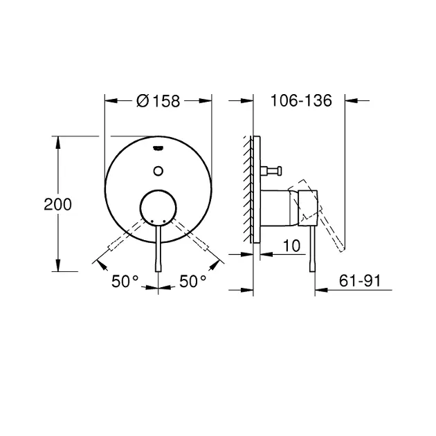 Grohe - Essence - Kádtöltő csaptelep - 24058001 – 2. kép