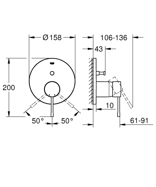 Grohe - Essence - Kádtöltő csaptelep - 24058GL1 – 2. kép