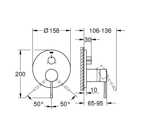 Grohe - Essence - Kádtöltő csaptelep - 24092AL1 – 2. kép