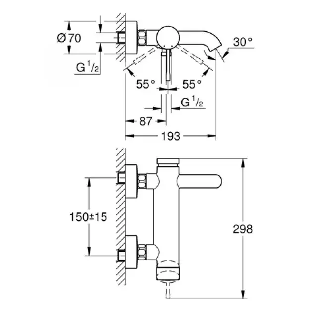 Grohe - Essence - Kádtöltő csaptelep - 33624DC1 – 2. kép