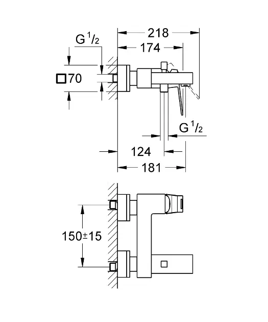 Grohe - Eurocube - Kádtöltő csaptelep - 23140AL0 – 2. kép