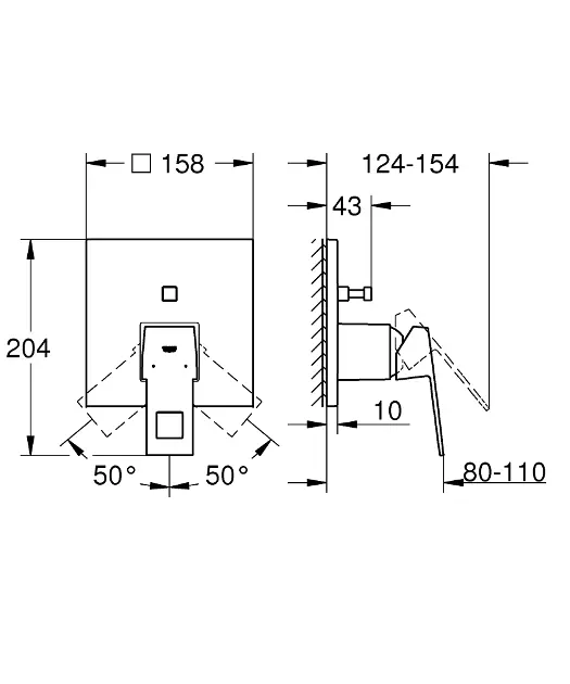 Grohe - Eurocube - Kádtöltő csaptelep - 24062000 – 2. kép