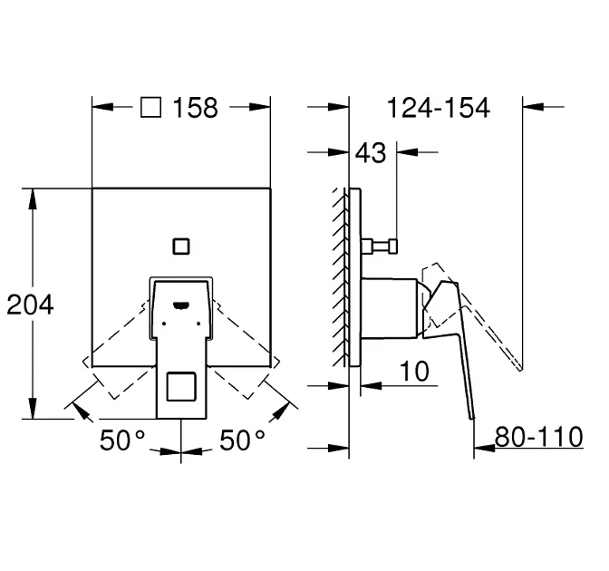 Grohe - Eurocube - Kádtöltő csaptelep - 24062AL0 – 2. kép