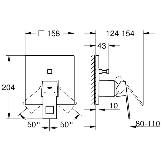 Grohe - Eurocube - Kádtöltő csaptelep - 24062DC0 – 2. kép