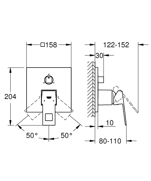 Grohe - Eurocube - Kádtöltő csaptelep - 24094000 – 2. kép
