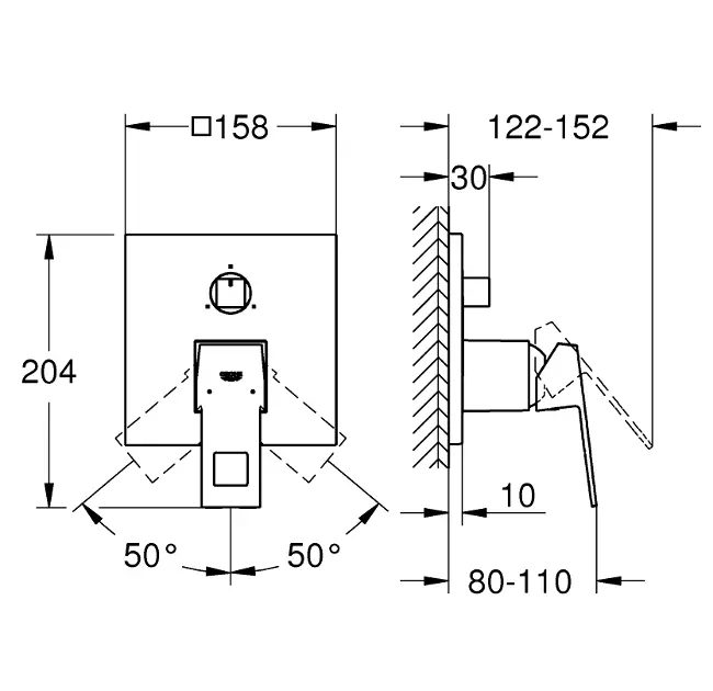 Grohe - Eurocube - Kádtöltő csaptelep - 24094AL0 – 2. kép