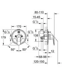 Grohe - Eurosmart Cosmopolitan - Kádtöltő csaptelep - 32879000 – 2. kép