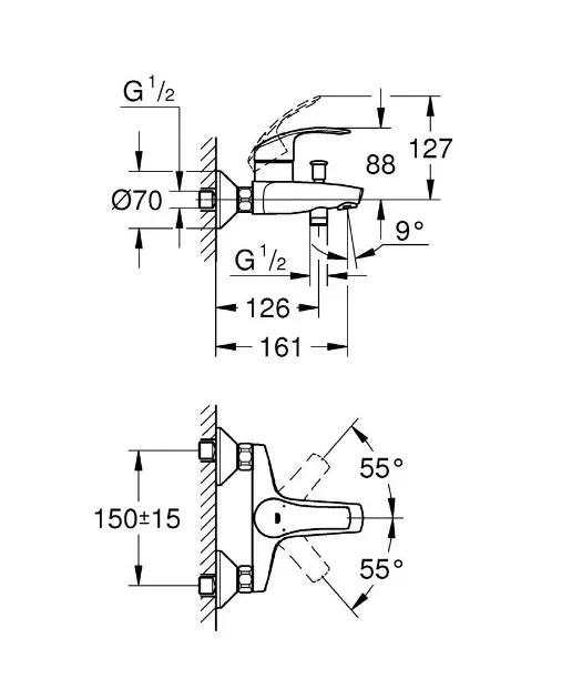 Grohe - Eurosmart - Kádtöltő csaptelep - 33300002 – 2. kép