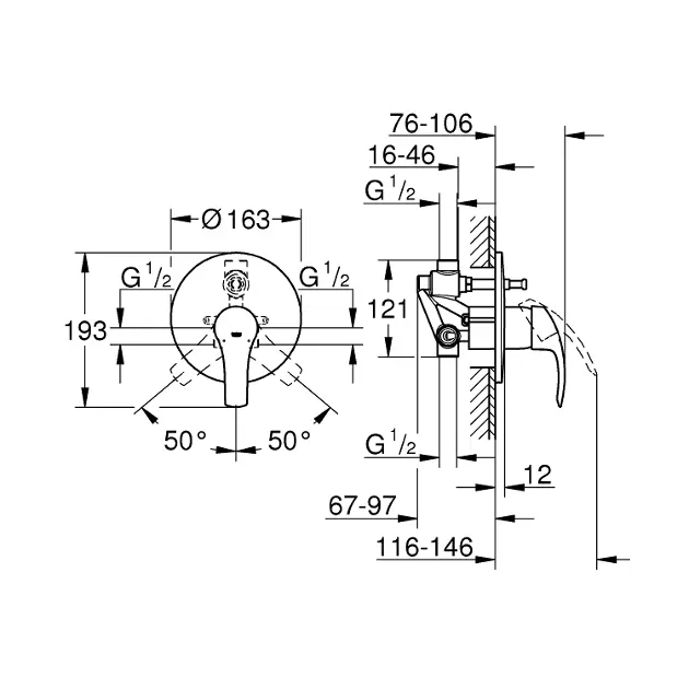 Grohe - Eurosmart - Kádtöltő csaptelep - 33305002 – 2. kép