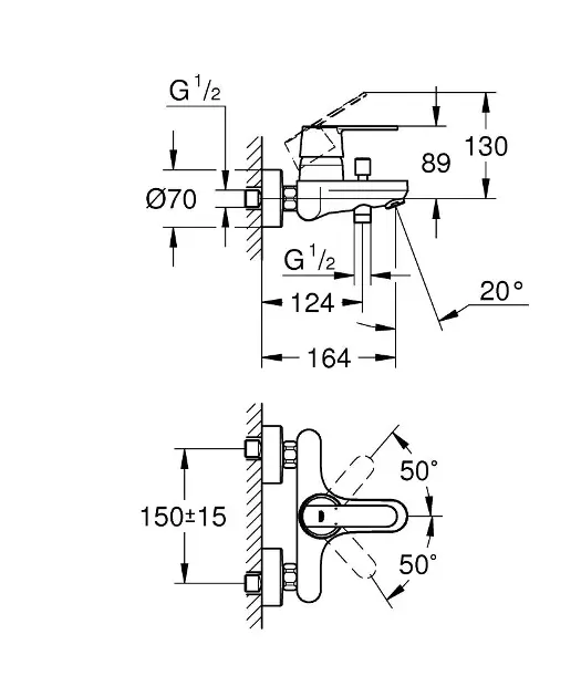 Grohe - Get - Kádtöltő csaptelep - 32887000 – 2. kép