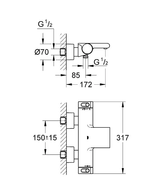 Grohe - Grohtherm 2000 - Kádtöltő csaptelep - 34174001 – 2. kép