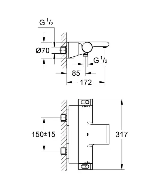 Grohe - Grohtherm 2000 - Kádtöltő csaptelep - 34464001 – 2. kép