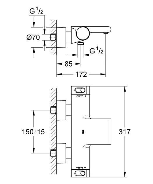 Grohe - Grohtherm 2000 - Kádtöltő csaptelep - 34466001 – 2. kép