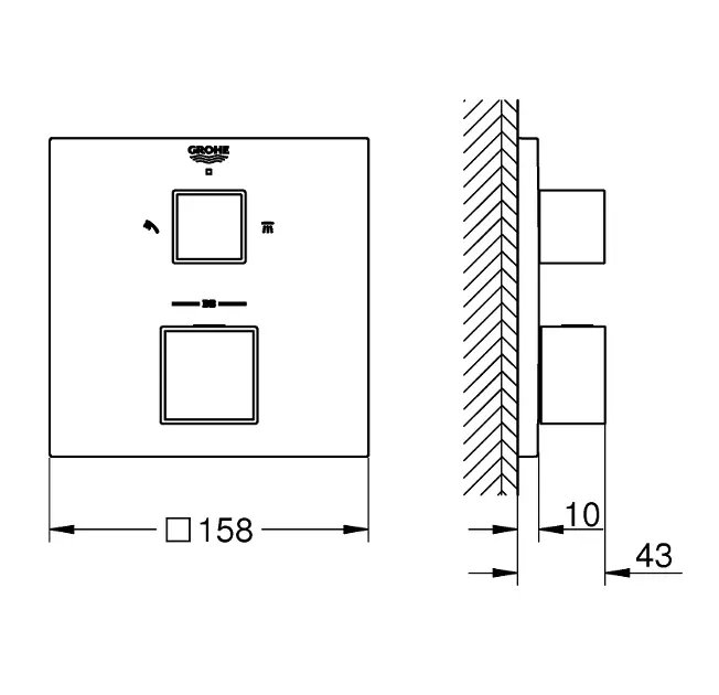 Grohe - Grohtherm Cube - Kádtöltő csaptelep - 24154DC0 – 2. kép