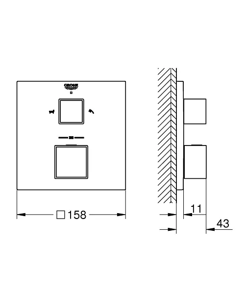 Grohe - Grohtherm Cube - Kádtöltő csaptelep - 24155000 – 2. kép