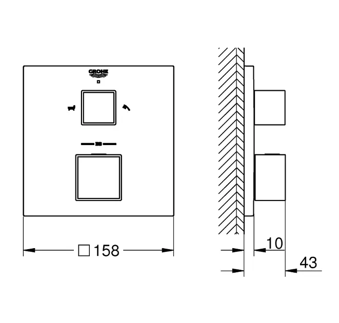 Grohe - Grohtherm Cube - Kádtöltő csaptelep - 24155DC0 – 2. kép