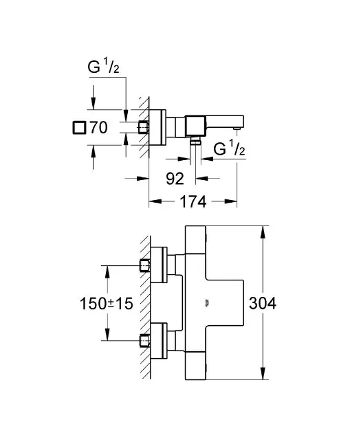 Grohe - Grohtherm Cube - Kádtöltő csaptelep - 34497000 – 2. kép