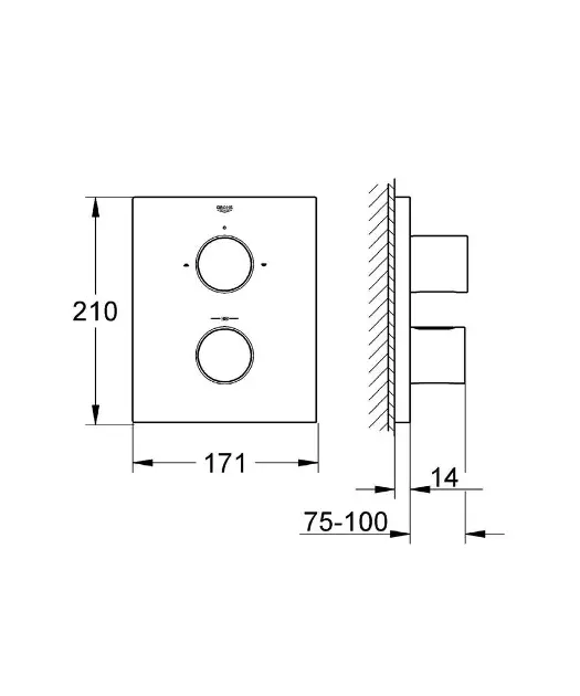 Grohe - Grohtherm F - Kádtöltő csaptelep - 27618000 – 2. kép
