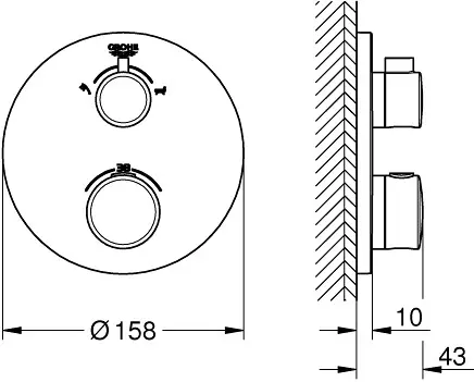 Grohe - Grohtherm - Kádtöltő csaptelep - 24077000 – 2. kép