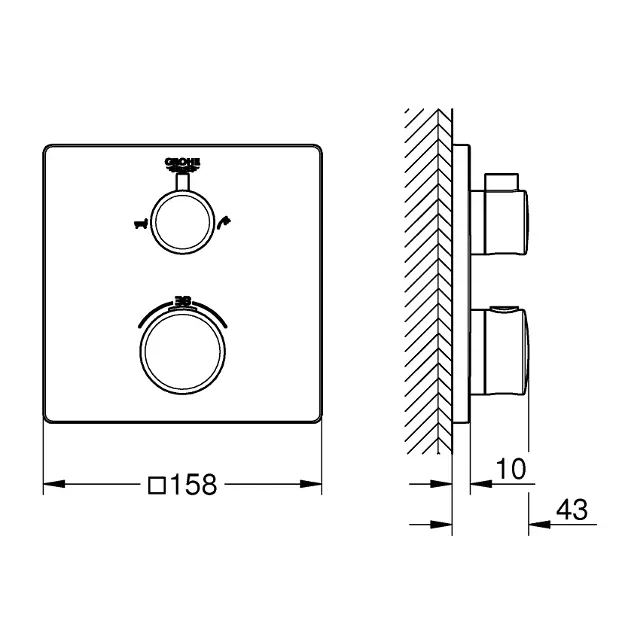 Grohe - Grohtherm - Kádtöltő csaptelep - 24080000 – 2. kép