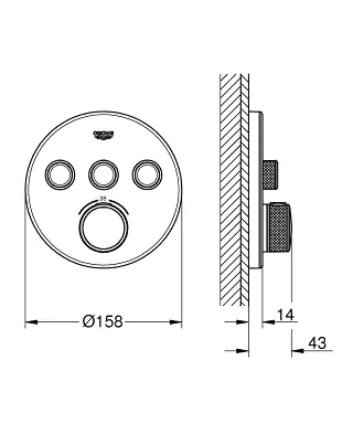 Grohe - Grohtherm SmartControl - Kádtöltő csaptelep - 29904LS0 – 2. kép