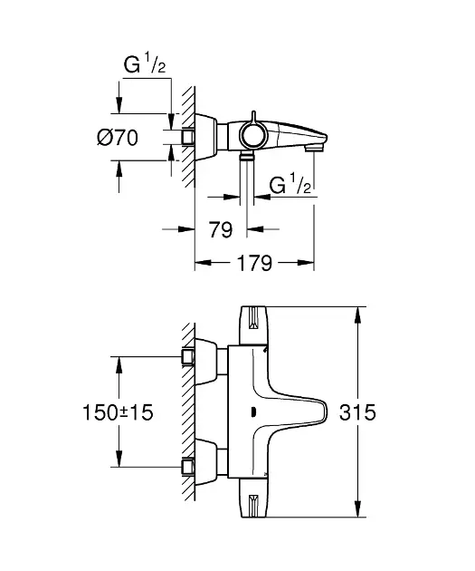Grohe - Grohtherm Special - Kádtöltő csaptelep - 34665000 – 2. kép
