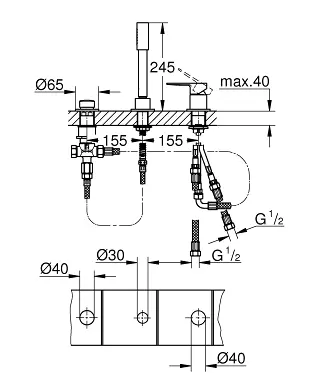 Grohe - Lineare - Kádtöltő csaptelep - 19965001 – 2. kép