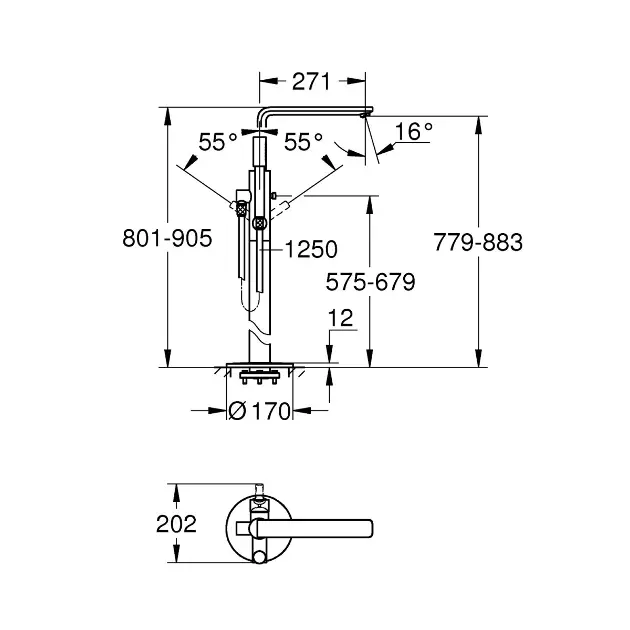 Grohe - Lineare - Kádtöltő csaptelep - 23792DC1 – 2. kép